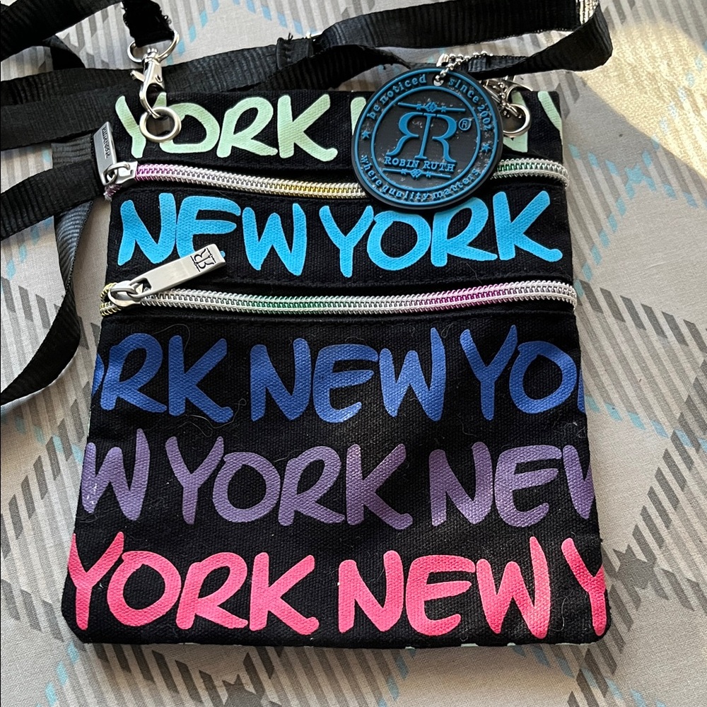 Robin Ruth Black and Blue Logo Bag